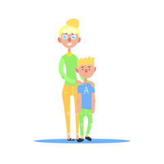 Sticker - Mother And Teenage Son Blond Couple