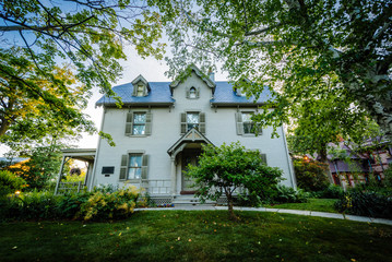 Canvas Print - The  Harriet Beecher Stowe House, in Hartford, Connecticut.