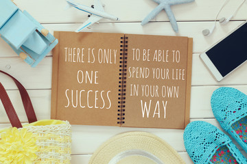 Wall Mural - open notebook with motivational saying