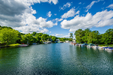 Canvas Print - The Winnipesaukee River, in Lakeport, Laconia, New Hampshire.