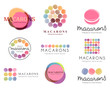 Set of vector logo macaron for shop, boutique, store