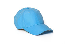 Light Blue Adult Golf Or Baseball Cap On White Background