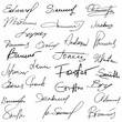 Signatures set fictitious contract signatures business autograph illustration