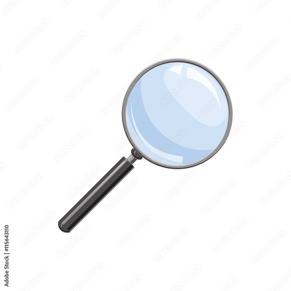 Magnifying, glass icon in cartoon style on a white background Stock Vector  | Adobe Stock, image size:1000x1000