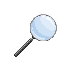 Poster - Magnifying, glass icon in cartoon style on a white background