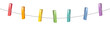 © Peter Hermes Furian - Colored clothes pins on a clothes line rope.