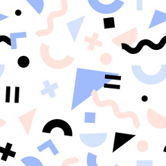 Poster - Geometric trendy 80s retro seamless pattern