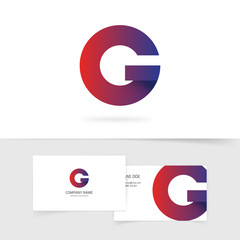 Poster - Letter G logo vector element isolated on white background, abstract geometric letter logotype symbol violet red color, creative trendy brand design