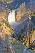 Wyoming, Yellowstone National Park, Lower Falls Of The Yellowstone River In The Grand Canyon Of The Yellowstone.