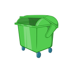 Poster - Dumpster icon in cartoon style isolated on white background. Garbage symbol
