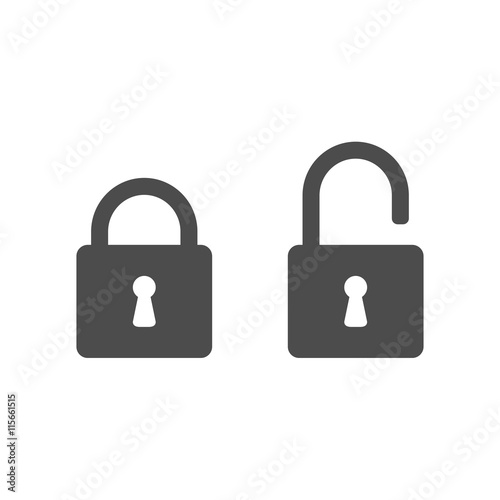 Fotografía Lock icon, padlock silhouette