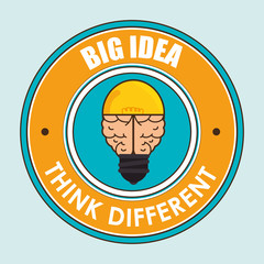 Sticker - think different isolated icon design, vector illustration  graphic 