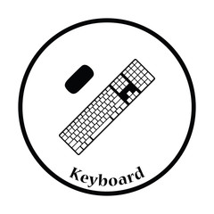 Sticker - Keyboard icon Vector illustration