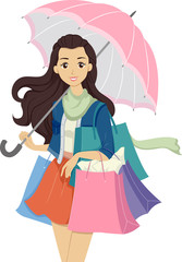 Poster - Teen Girl Shop Umbrella