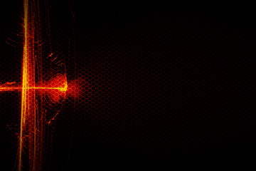 Wall Mural - red and gold metallic mesh and lihgt