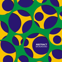 Aufkleber - Abstract circle background in Brazil flag colors. Vector illustration.