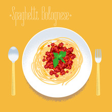 Spaghetti, Italian Pasta Vector Design Element For Menu, Poster