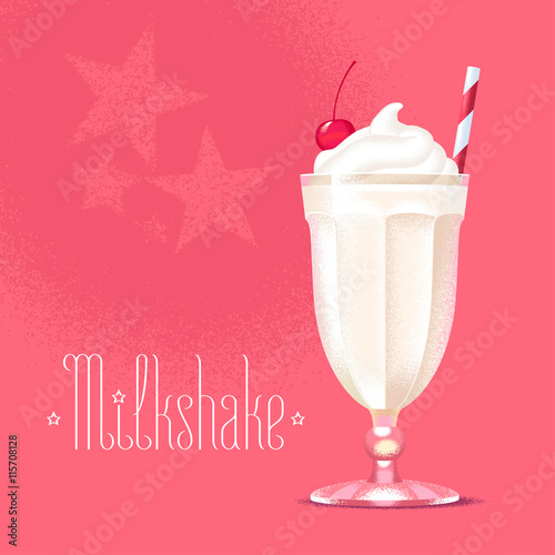 Fotografie, Obraz Milkshake vector illustration, design element