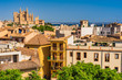 Panorama Majora Palma Spain with view to Cathedral La Seu