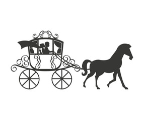 Wall Mural - wedding carriage isolated icon design