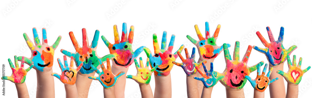 Hands Painted With Smileys
 - obrazy, fototapety, plakaty 