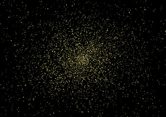 abstract glitter background effect. galaxy , universe , Sparkling star texture on black. Star dust sparks in explosion on black background. Vector Illustration , yellow