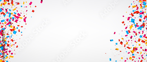 Fotografía White banner with confetti.
