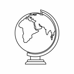 Poster - Globe icon in outline style isolated vector illustration