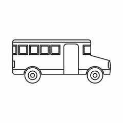 Wall Mural - school bus icon in outline style isolated vector illustration