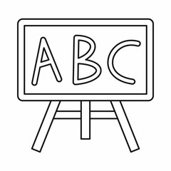Poster - Chalkboard with the leters ABC icon in outline style isolated vector illustration