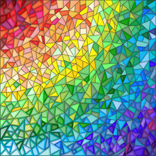 Abstract Stained Glass Background , The Colored Elements Arranged In Rainbow Spectrum