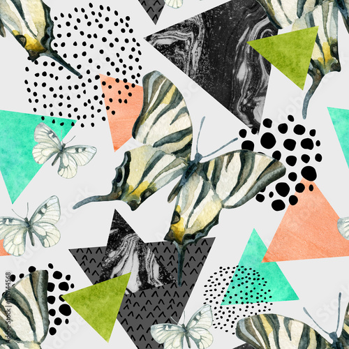 Plakat na zamówienie Abstract natural geometric seamless pattern