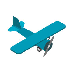 Poster - Light aircraft icon in isometric 3d style isolated on white background. Air transport symbol