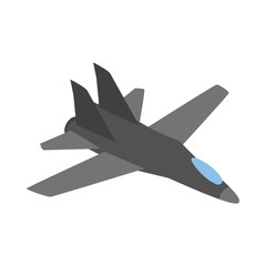 Poster - Military aircraft icon in isometric 3d style isolated on white background. Air transport symbol
