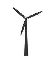 Renewable Energy Icon In Black And White , Vector Illustration Graphic Design.