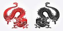 Angry Asian Dragon Red And Black