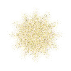 Wall Mural - Golden glitter texture splash on white background