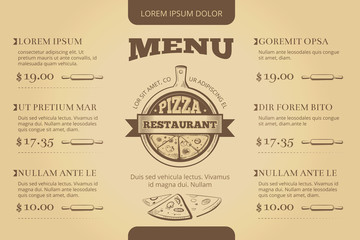 Poster - restaurant cafe pizzeria menu vector template design. menu for restaurant, illustration template men
