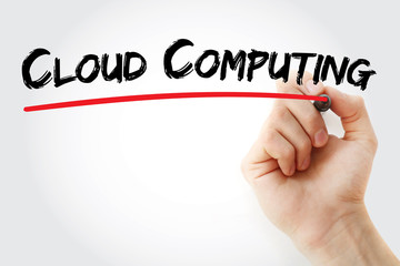 Aufkleber - Hand writing Cloud Computing with marker, concept background