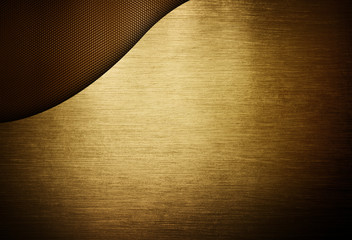 Wall Mural - golden metal design with mesh background