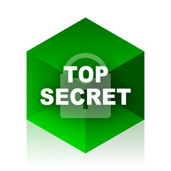 Poster - top seret cube icon, green modern design web element