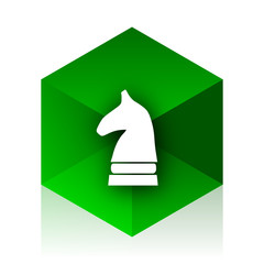 Aufkleber - chess horse cube icon, green modern design web element