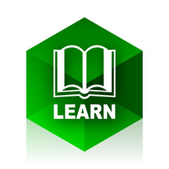 Aufkleber - learn cube icon, green modern design web element