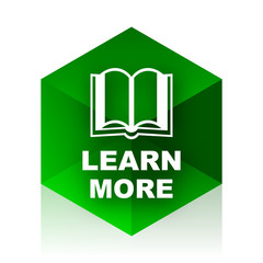 Fototapete - learn more cube icon, green modern design web element