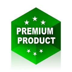 Poster - premium product cube icon, green modern design web element