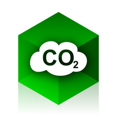 Poster - carbon dioxide cube icon, green modern design web element