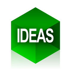 Aufkleber - ideas cube icon, green modern design web element