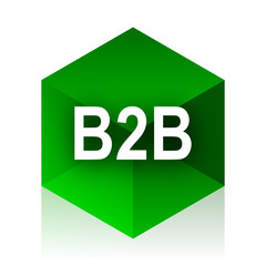 Poster - b2b cube icon, green modern design web element