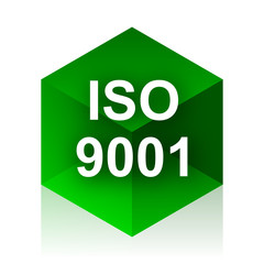 Poster - iso 9001 cube icon, green modern design web element