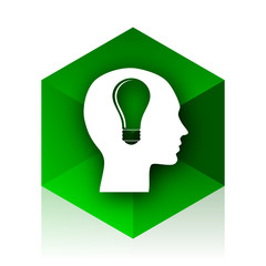 Aufkleber - head cube icon, green modern design web element